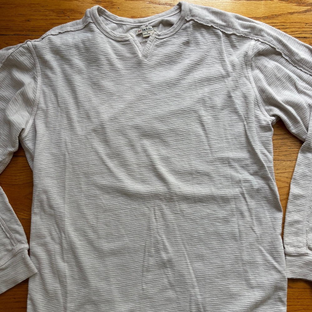 Long-Sleeve Waffle Henley Shirt